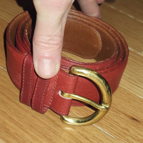 VINTAGE COACH RED LEATHER BELT SIZE LARGE 35-36" - Picture 16 of 16